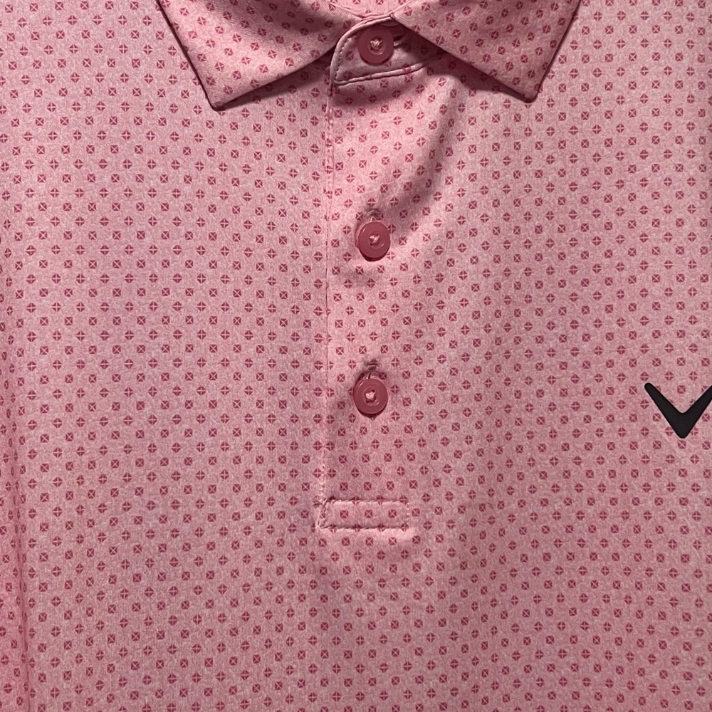 Callaway Light Pink Patterned Golf Tech Polo Neve… - image 2